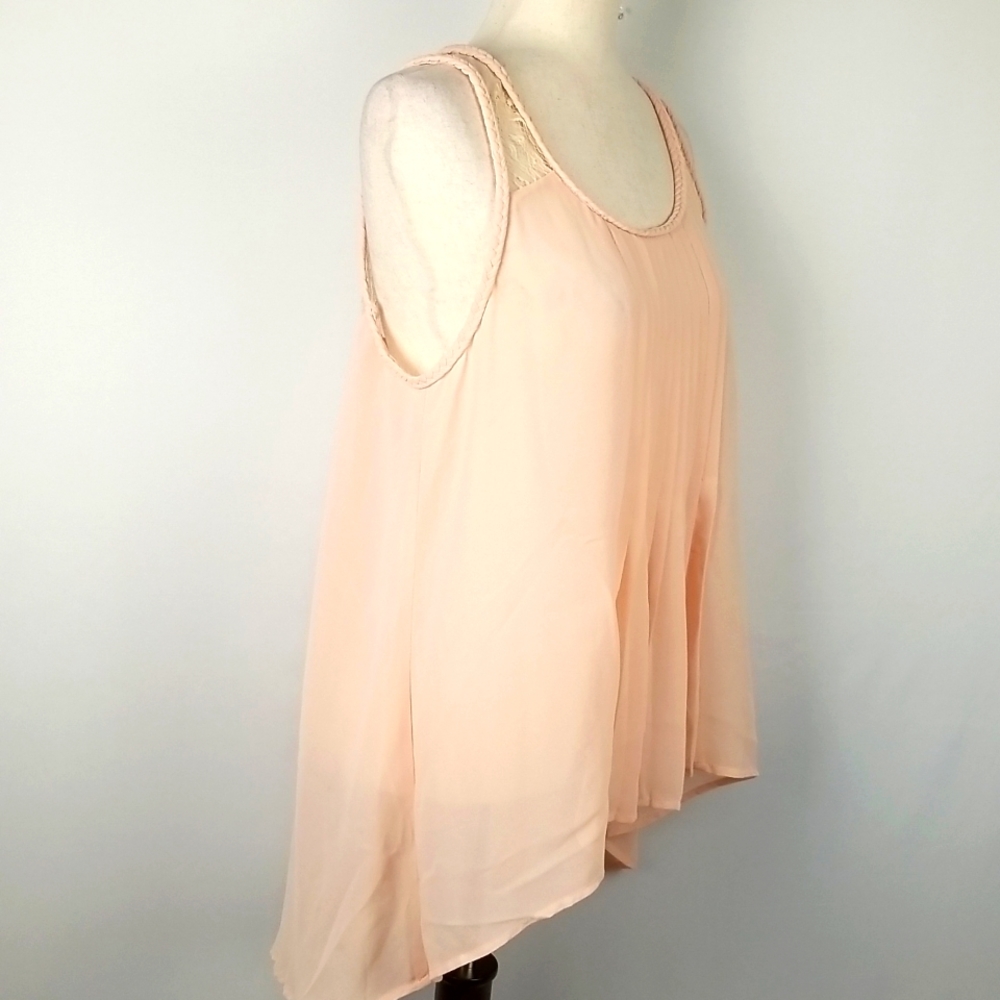 EUC Doe & Rae Sleeveless Sheer Top Size L - Picture 2 of 6